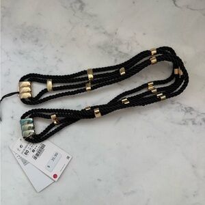 Zara Black Rope Multi-Strand Belt